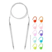 Knitting Needles Size US 10.5 Stainless Steel 47" Circular Needle with Needle