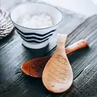 Shaped Eco-friendly Natural Rice Paddle Spatula Serving Spoons Rice Scooper