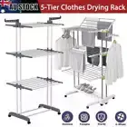 5 Tiers Foldable Garment Hanger Clothes Airer Drying Rack Laundry Support Horse