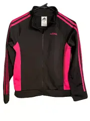 ADIDAS Track Jacket youth Girls size Large 14- pink black