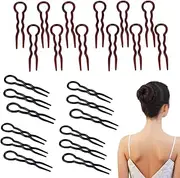 24 Pack U-Shaped Hair Pins - Versatile Bobby Pins for Women & Girls - Secure Hold & Stylish Design in Black & Coffee