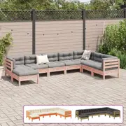 Garden Sofa Set with Cushions Modular Sofa Couch Backyard 8 Piece Wood vidaXL