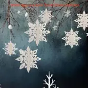 6x 3D Glitter Hanging Snowflake Christmas Winter Garland Xmas Tree Party Decor