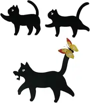 GANAZONO 1 Set Metal Cat Stakes Black Kitten Outdoor Art for Garden Lawn Fence Decor Charming Present for Cat Lovers Whimsical Patio Ornaments