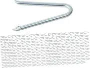 Fence Staple Nails Heavy Duty Convenient Easy to Use Practical Fasteners Galvanized Steel for Posts Meadow Gardening Lawn, 200 Pieces
