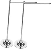 TOYANDONA 2pcs Mini Flag Stand Stainless Steel Desktop Holder for Small Flags Portable Table Banner Base for Office Display for Conferences and Trade Shows