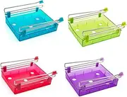 Zerodeko Slide Kitchen Fridge Freezer Organizer Rack Space Saver Holder with Suction Cup Stabilizer Smooth Design for Easy Cleaning and Quick Drying for Efficient Kitchen Storage