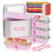 100 Pack Mini Loaf Pans Mini Cake Pans with Lids and Spoons Sealing Sticker, ...