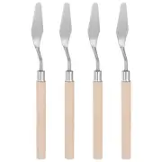 4pcs 15mm No.4 Oil Painting Palette Knives Stainless Steel Spatula Wood Handle