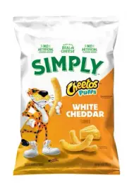 New Exclusive Simply Cheetos White Cheddar Cheese Puffs Potato Chips 8oz