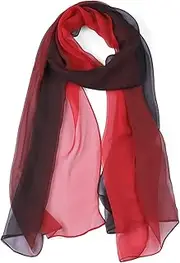 [uxcell] Long Chiffon Light Wedding Scarf Silky Gradient Color Party Shawl Spring Summer Beach Wrap for Women