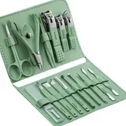 NNETM 12/16 Pcs Manicure Pedicure Facial Set With Leather Case
