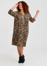 [TS] Taking Shape Ade Leopard 3 / 4 Sleeve Dress Size 12 in Print - Plus Size Women's Dresses Print