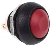 Apem PUSH BUTTON SWITCH 400mA Momentary 1-Pole On-Off Snap-In, Dome Shape RED