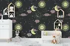 3D Moon Sun Pattern Wallpaper Wall Mural Removable Self-adhesive Sticker538