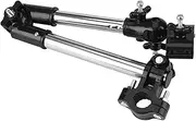 360° Adjustable Umbrella Mount Holder, Stainless Steel Stretch Twistable Supporter Telescopic Clip Stand Adjustment Connector for Wheelchair Bike Bicycle Chair Stroller (Black)