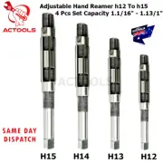 Adjustable Hand Reamer Set 4 Pcs H12 To H15 Capacity 1.1/16" 1.13/1" AU ACTOOLS