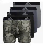 NWT Adidas Boys Boxer Briefs Underwear 4-Pack Kids Camo Toddler Army Gift
