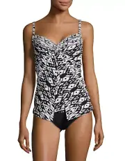 MAGICSUIT 10 MIRACLESUIT TANKINI Two Piece SWIMSUIT Tiki Love Knot Black White