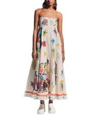 ESEA Linen-Blend Midi Dress