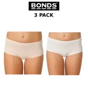 Womens Bonds Satin Touch Cottontails 3 PACK Midi Brief Panties Knickers W019O
