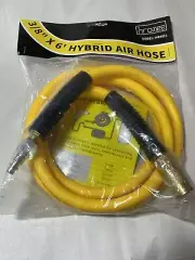 Hybrid Lead-In Air Hose 3/8 Inch X 6FT with 1/4"NPT Quick Coupler and Plug 300PS