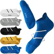 [svlftecon] 5 Pack Unisex Athletic Running Ankle Socks Cushioned Breathable Moisture Wicking Arch Support