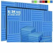 Acoustic Foam Panels Wedges Sound Proof Foam Panels 6-24 Pack High Density Fo...