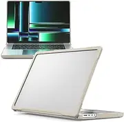 Tablet Case Cover Transparent Back Shell Compatible with MacBook Pro 14" 2021/2023 A2442/A2779/M3 A2918/A2992/Pro 14" 2024 M4 A3112/A3185/A3401 Slim Shockproof Rugged TPU Protective Cover(Khaki)