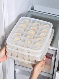在飛比找樂天市場購物網優惠-分格餃子盒速凍水餃保鮮專用冰箱收納盒食品級家用多層餛飩冷凍盤
