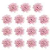 Chiffon Flowers Sewing Fabric Appliques for Crafts 2 Inch & 15 Pack & Dark Pink