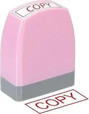 uxcell Copy Notice Stamp Self Inking, Red Ink Office Stamps Pre Inked Message Stamp Refillable Business Stamp, Pink