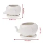 White Small Animal Cub Elephant Succulent Plant Pot Miniature Planter With Tray