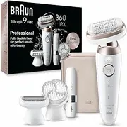 Braun Silk-épil 9 Flex Women's Epilator/Hair Remover for Long Lasting Hair Removal, Mini Razor, Exfoliating Attachments, 9-306 3D, White/Pink Titanium