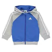 Adidas 3 Stripe Fleece Jacket Infants Boys Blue/Grey Size UK 18-24 Months(RefR1)