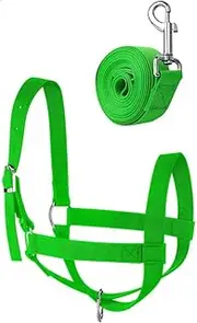 perixir Cow Halter Cattle Halters Calf Halter with Leading Rope，Adjustable Nylon Livestock Cattle Halter，for Miniature Horse Donkey Goat Foal