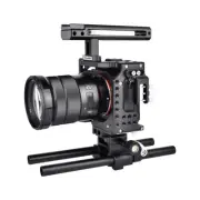 Camera Cage Stabilizer w/ Top Handle Rod Mount for Sony A7SII A7III A7RIII A7RII