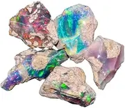 [Jaguar Gems] Natural Raw Ethiopian Opal Stone Lot, Rough Crystals and Gemstone, Jewelry Making Supplies, Chakra Healing, Energy Stones for DIY Jewelry