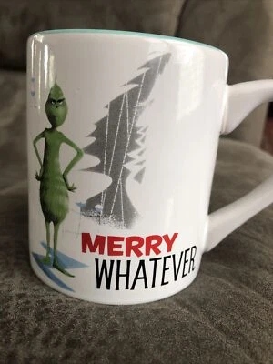 Dr. Seuss The Grinch "MERRY WHATEVER!" Ceramic Hot Cold Beverage Cup Mug