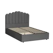 Oikiture Bed Frame Double Size Gas Lift Bed Base With Storage Velvet KLON