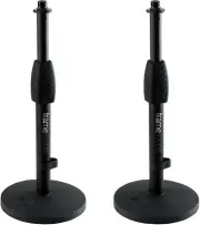 Gator Frameworks Pair GFW-MIC-0601 Desktop Mic Stand with Round Base and Twist C