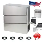 Large Capacity Galvanized Steel Mailbox with Key Lock - Wall Mounted Security