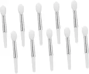 Beaupretty 10pcs Compact Silicone Lip Brush Set Mini Brushes for Lip Gloss Lipstick Transparent Storage Box Reusable Easy to Clean for Travel