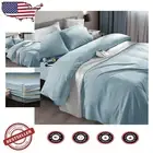 Luxury Spa Blue Bed Sheet Set - Super Soft Microfiber, California King, 6-Piece