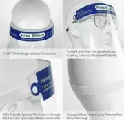 Safety Full Face Shield Reusable Washable Face Mask Clear Protection Cover 40 PC