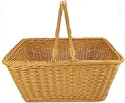 ANRUIDE Wicker storage basket,Storage Container, Storage Bins Rectangular Basket,Arts and Crafts.Brown 16"