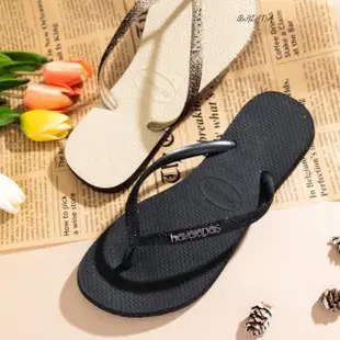 【havaianas 哈瓦仕最優惠】SLIM SPARKLE ME 黑色(拖鞋 女款 夾腳拖 巴西 夏日必備 海灘拖)