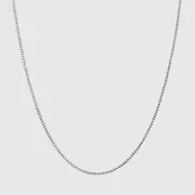 925 Sterling Silver Mens Franco Chain 2.5mm Rhodium Plated Italian Necklace