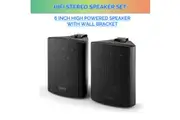 E-Lektron EWL6.5P Black 6.5" inch 260W Passive Bookshelf Speaker Pair Wall Bracket 2 Way Stereo DJ PA