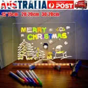 LED Message Note Board with Colors Acrylic Dry Erase Board with 7 Pens Xmas Gift